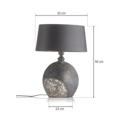 Tafellamp Mary, keramiek en sits, hoogte 50 cm