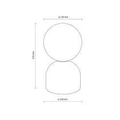 Tafellamp Miki, geel, hoogte 21 cm, metaal/glas, G9