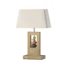 Tafellamp Miriel, hoogte 46 cm, textiel, hout