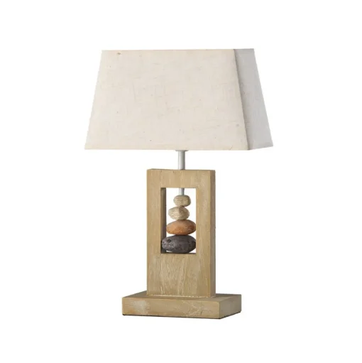 Tafellamp Miriel, hoogte 46 cm, textiel, hout