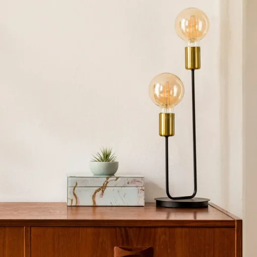 Tafellamp Modo, 2-lamps, zwart