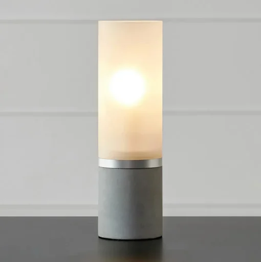 Tafellamp Molo, betonnen voet matglas hoogte 30cm