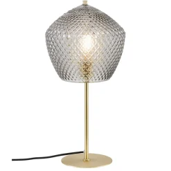Tafellamp Orbiform, glas rookgrijs-transparant