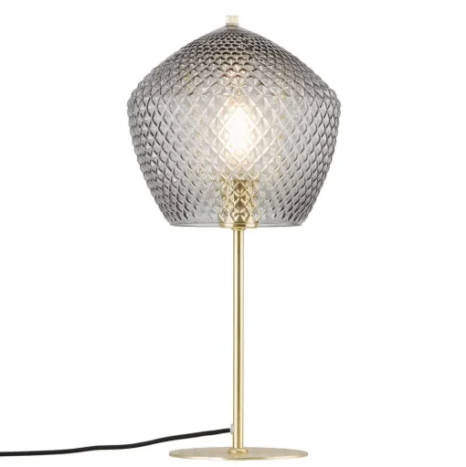 Tafellamp Orbiform, glas rookgrijs-transparant