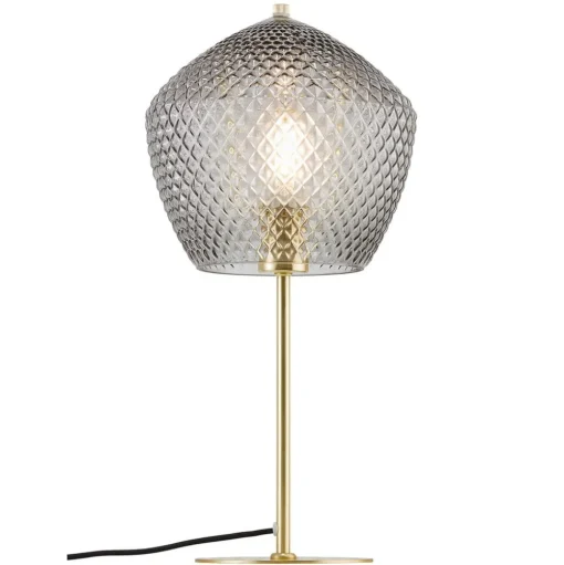 Tafellamp Orbiform, glas rookgrijs-transparant