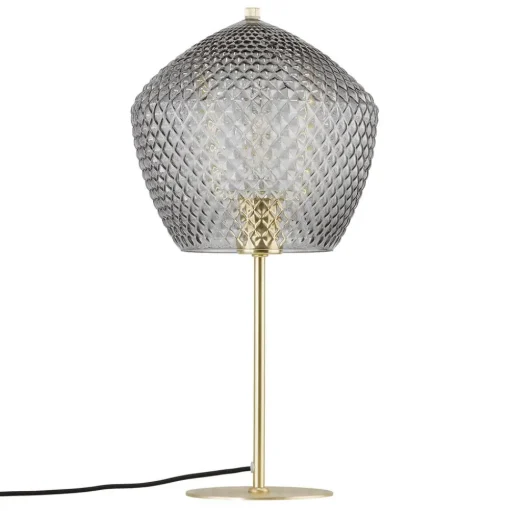 Tafellamp Orbiform, glas rookgrijs-transparant