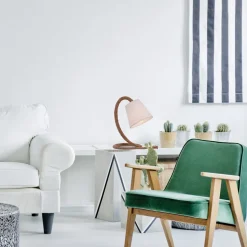 Tafellamp Rope met stoffen kap en natuurlijk touw