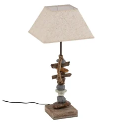 Tafellamp Seregon met steendecoratie, hoogte 63 cm