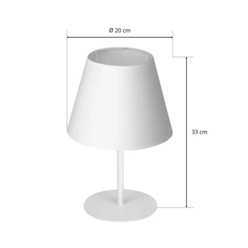 Tafellamp Soho, conisch hoogte 33 cm, wit