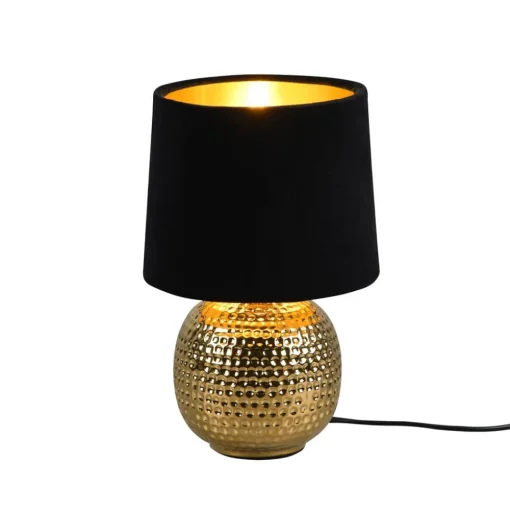 Tafellamp Sophia met keramische voet, zwart/goud