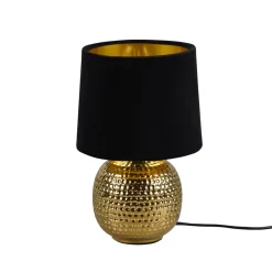 Tafellamp Sophia met keramische voet, zwart/goud
