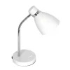 Tafellamp Spring, wit, metaal, flexibele arm, met schakelaar
