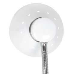 Tafellamp Spring, wit, metaal, flexibele arm, met schakelaar