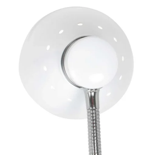 Tafellamp Spring, wit, metaal, flexibele arm, met schakelaar