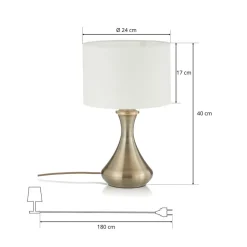 Tafellamp touch 2750, antiek messing