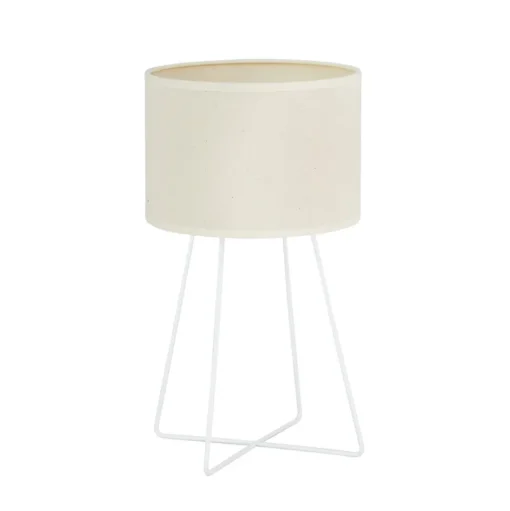 Tafellamp Trixi met draadframe wit/beige, stof, E14