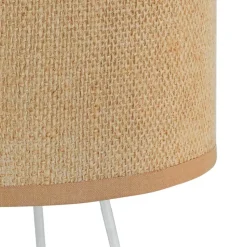 Tafellamp Trixi met draadframe wit/beige, stof, E14