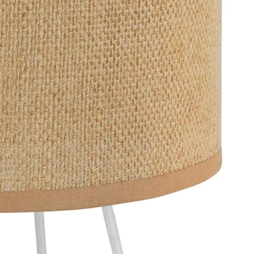 Tafellamp Trixi met draadframe wit/beige, stof, E14