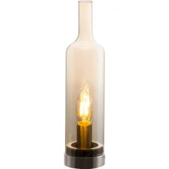 Tafellamp van flessenglas, amber