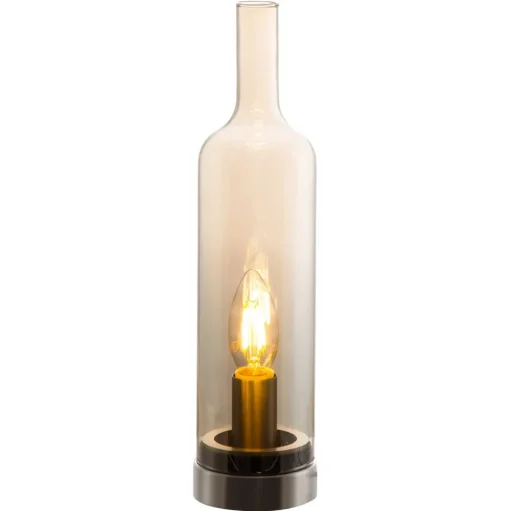 Tafellamp van flessenglas, amber