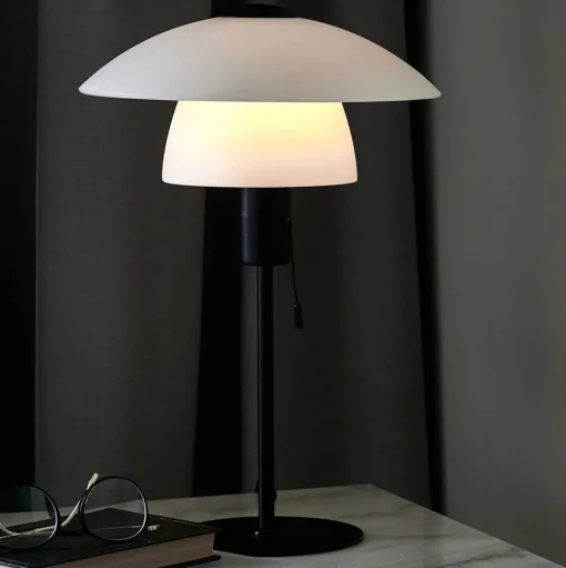 Tafellamp Verona, wit en zwart