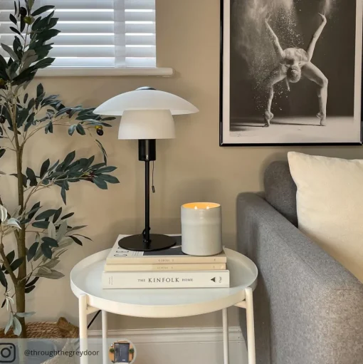 Tafellamp Verona, wit en zwart