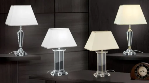 Tafellamp Veronique, voet breed, crème/goud