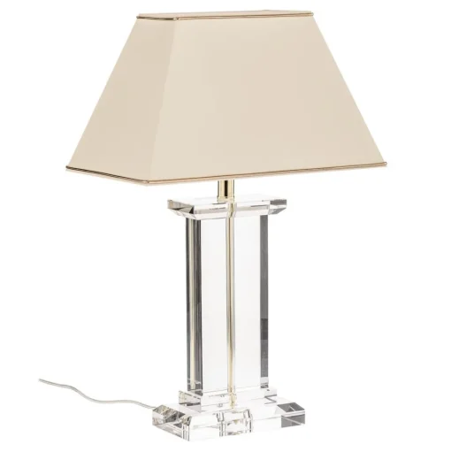 Tafellamp Veronique, voet breed, crème/goud