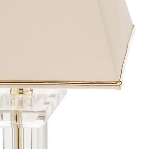 Tafellamp Veronique, voet breed, crème/goud
