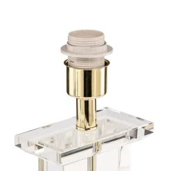 Tafellamp Veronique, voet breed, crème/goud