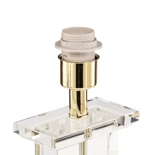 Tafellamp Veronique, voet breed, crème/goud