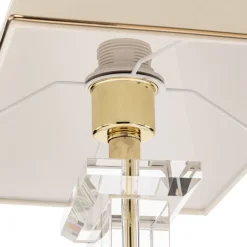 Tafellamp Veronique, voet breed, crème/goud