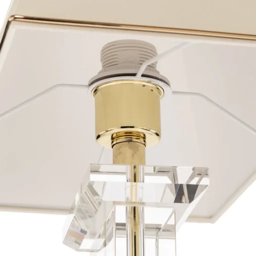 Tafellamp Veronique, voet breed, crème/goud