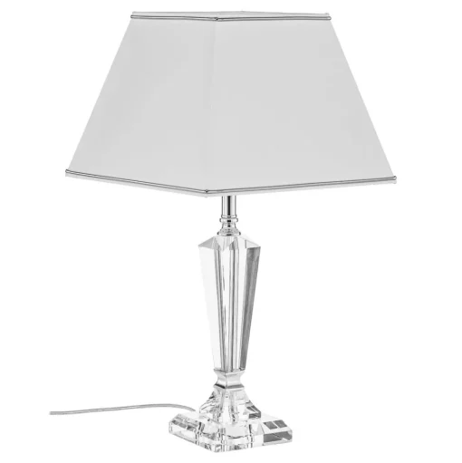 Tafellamp Veronique, voet smal, wit/chroom