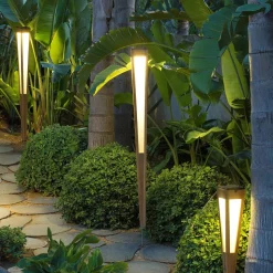 Tecka LED-zonnezaklamp met sensor, 120 cm, teakhout