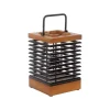 Tekura LED-lantaarn op zonne-energie, hout, helder, hoogte 37 cm, sensor