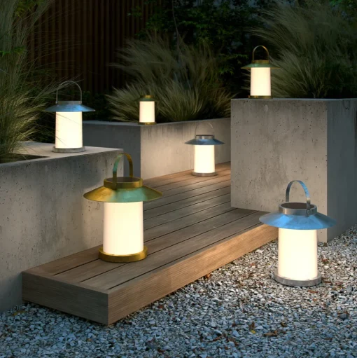 Temple To-Go lamp op zonne-energie, messing, hoogte 30 cm