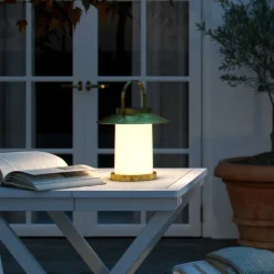 Temple To-Go lamp op zonne-energie, messing, hoogte 22 cm