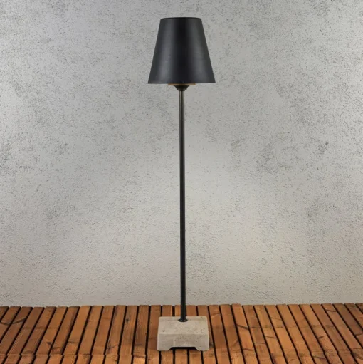 Terraslamp Lucca met aardspies, zwart