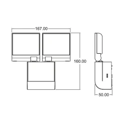 Theben LED buiten wandlamp theLeda S17-100, wit, sensor