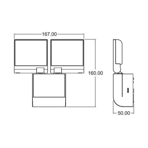 Theben LED buiten wandlamp theLeda S17-100, wit, sensor