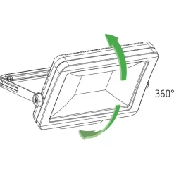 Theben LED buitenspot theLeda B100L W, zwart, 3000K