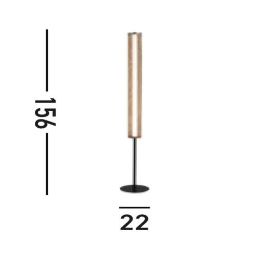Thread LED vloerlamp, goudkleurig, dimbaar in 3 stappen, staal