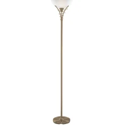 Tijdloze vloerlamp LINEAS, antiek messing