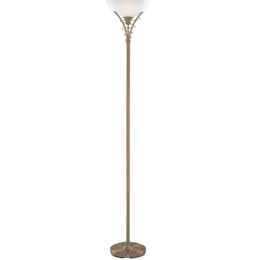 Tijdloze vloerlamp LINEAS, antiek messing