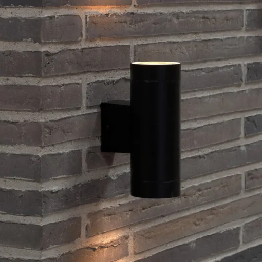 Tin Maxi Dubbele buitenwandlamp zwart