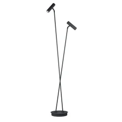 Tom Pro LED vloerlamp, zwart, 2-lamps, CCT, dimmer