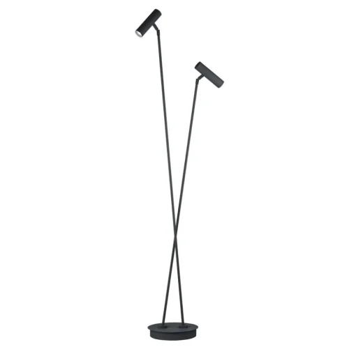 Tom Pro LED vloerlamp, zwart, 2-lamps, CCT, dimmer
