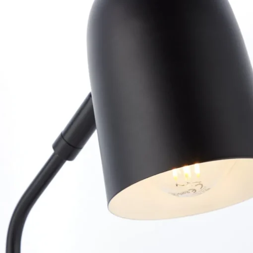 Tong tafellamp, zwart, hoogte 38 cm, metaal