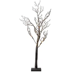 Tora Tree LED boom, bruin/wit met sneeuw bedekt